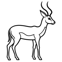 Springbok Outline Vector in Clean Minimal Style