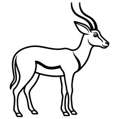 Springbok Outline Vector in Clean Minimal Style