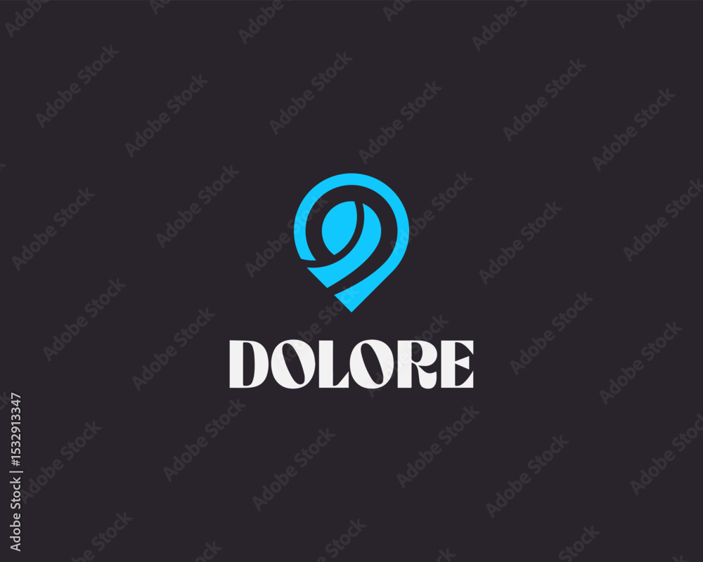 Poster a pin logo from abstract shapes. creative map navigation vector logotype. geolocation sign