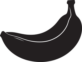 Banana Black Vector Illustration | Tropical Fruit Silhouette Art