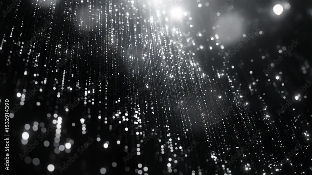 Poster celestial radiance: a captivating and dramatic view of countless glittering particles cascading down
