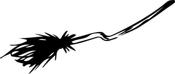 Brush is featuring spiky bristles in flat silhouette vector design, transparent background