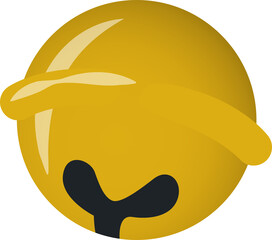 3D-rendered yellow sphere is displaying curved visor and Y-shaped marking, transparent background