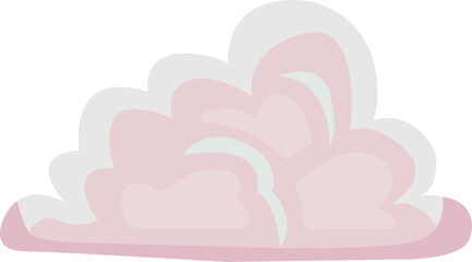 Stylized pastel cloud floating on transparent background, showing layered soft lobes in flat design