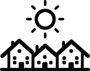 High quality photo of sun housing icon sign vector.