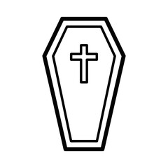 Obraz premium Simple coffin design with cross symbol representing funerals and funeral services 