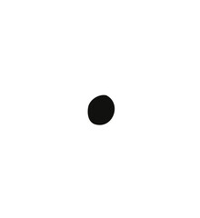 Stylized daisy in flat design is showing ten white petals, black disk on transparent background