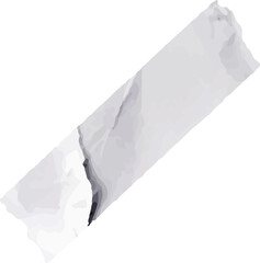 Torn paper strip lying diagonally in flat style on transparent background, jagged edges, copy space