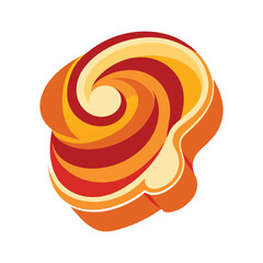 Abstract Kaya Toast Swirl Orange Red Yellow Toast vector