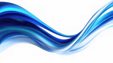 Abstract Blue Flowing Lines on White Background for Creative Use