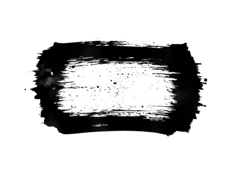 Abstract black ink splashes and bold brush strokes isolated on a transparent PNG background — perfect for grunge designs, textures, artistic layouts, and digital art elements.