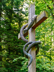 Christliches Kreuz auf dem Kalvarienberg bei Füssen