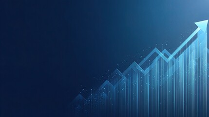 Ascending Financial Growth Chart on Blue Gradient Backdrop