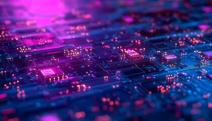 Close-up view of a complex circuit board.