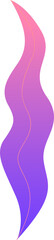 Showing wavy gradient ribbon shifting pink-to-blue with thin golden line on transparent background