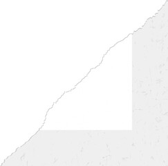 Vector showing diagonal torn paper effect dividing muted teal and off-white areas, transparent