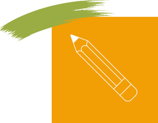 Flat vector is showing two blocks with olive brushstroke pencil outline on transparent background