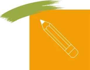 Fotobehang Flat vector is showing two blocks with olive brushstroke pencil outline on transparent background © vectorfusionart