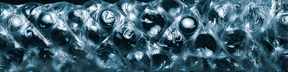 Massive bubble wrap partially popped with unique textures