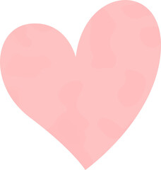 Flat design pastel pink heart is floating against transparent background showcasing soft contour