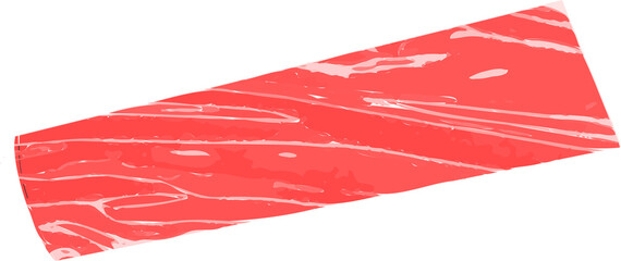 Raw salmon fillet is being shown in flat design, with white marbling on transparent background
