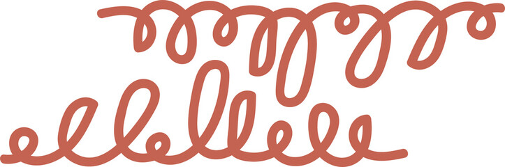 Abstract red looping motifs are being shown in flat design on transparent background, copy space