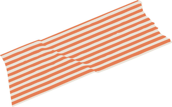 Fototapeta Striped rectangular fabric is draping with soft folds in flat design on transparent background