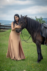 Obraz premium girl and horse