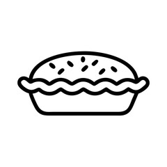 Pecan Pie Outline Icon Vector Illustration