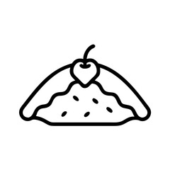 Cherry Turnover Outline Icon Vector Illustration