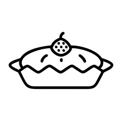 Berry Tart Outline Icon Vector Illustration