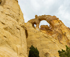 Grosvenor Arch Eroded Into The Entrada SAndstone Cliffs, Grand Staircase-Escalante National Monument, Utah, USA