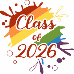 Class of 2026 rainbow splash design element
