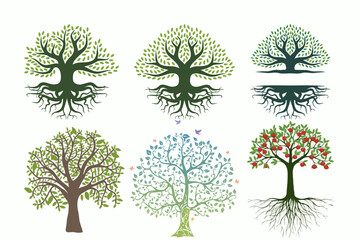set of trees vector