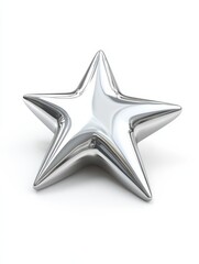 PNG Shooting star in Chrome material chrome silver shiny.