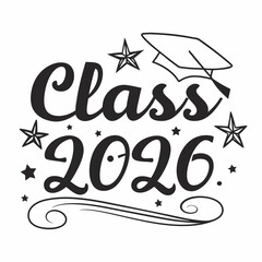 Class of 2026 graduation design stars cap