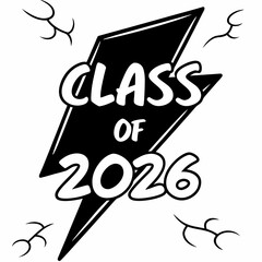 Class of 2026 graduation lightning bolt design