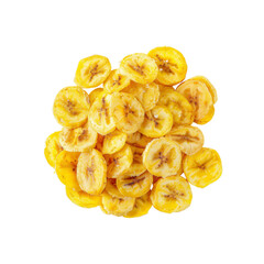 Delicious Crispy Dried Banana Chips, Overhead View