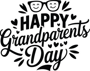 Happy Grandparents Day Typography Design Vector
