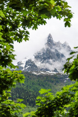 Aiguille du Blaitiere, to the left, 3522 m, and Aiguille du Plan, 3673 m, Aiguilles du Chamonix, Mont Blanc Massif, Alps, Chamonix, France