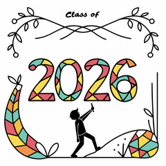 Class of 2026 colorful graduation design