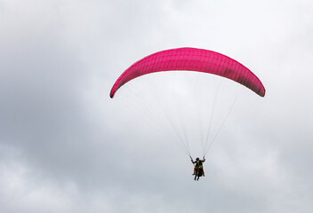 Paragliding near Monte Blanc Massif, Chamonix, France, Europe