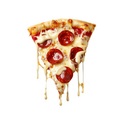 Melted Cheese and Pepperoni Pizza Slice, Close-up