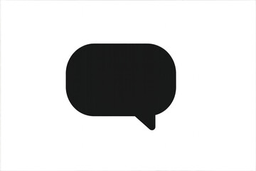 Naklejka premium Black speech bubble icon with rounded edges to convey text or dialogue, isolated on transparent background.
