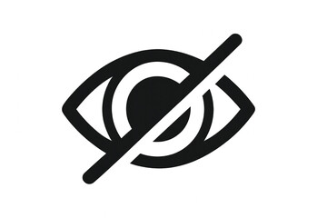Black and white logo with a no symbol, isolated on transparent background.