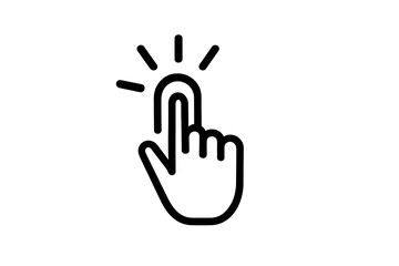 Obraz premium Hand with pointing finger, minimalistic style. Isolated on transparent background.
