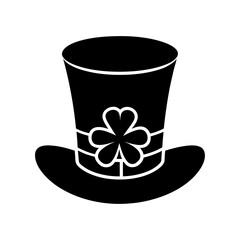 green top hat with shamrock vector art silhouette