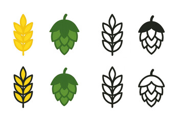 vibrant green leaves in varying shapes and sizes, isolated on transparent background.