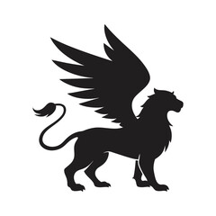 griffin eagle wings lion body vector art silhouette