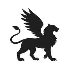 griffin eagle wings lion body vector art silhouette
